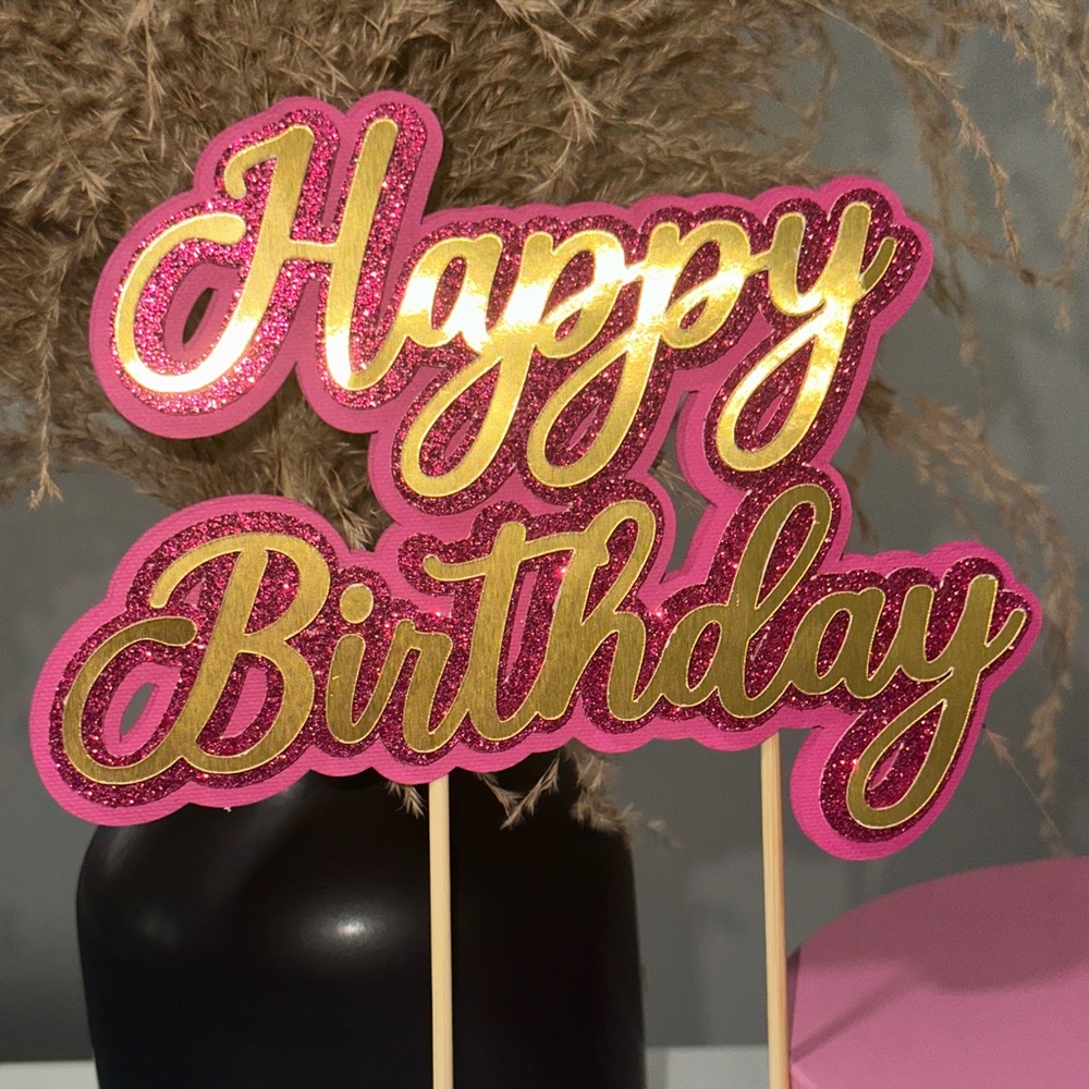 Personalized Happy Birthday Cake Topper